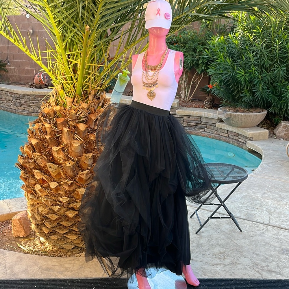 NWT BLACK TULE MAXI TUTU 43” long